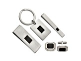 Stainless Steel Brushed Black Carbon Fiber Inlay 4-piece Boxed Set