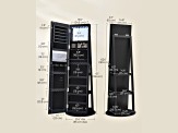 LEDs Mirror Freestanding Lockable Jewelry Cabinet Ink Black