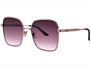 QUAY 5th Ave Brushed Gold Square Frame with Plum to Pink Lenses Sunglasses