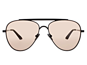 QUAY Free Fall Matte Black Aviator Frame with Tan Lenses Sunglasses