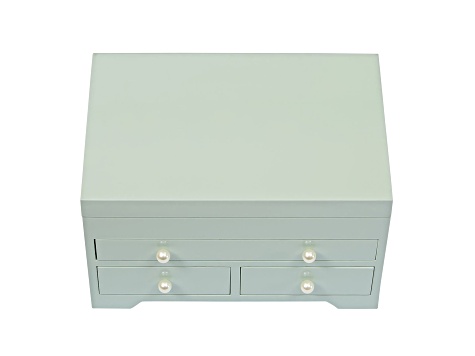 Mele and Co Bianca Wooden Jewelry Box in Seafoam Finish