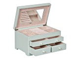 Mele and Co Bianca Wooden Jewelry Box in Seafoam Finish