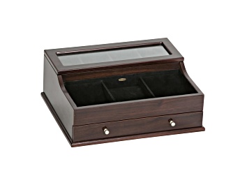 Picture of Mele and Co Hampden Men's Glass Top Wooden Dresser Top Valet