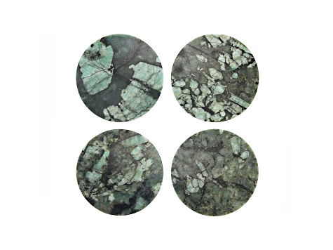 Bahia Brazilian Emerald in Matrix Round Coaster Set of 4 appx 85x5mm