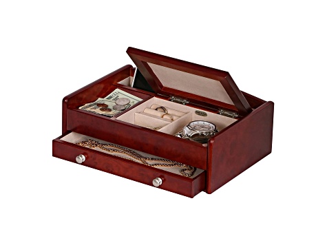 Mele and Co Davin Men’s Dresser Valet Wooden Jewelry Box