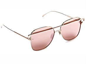 Sunday Somewhere JESSE Square Brushed Rose Gold Frame with Pink Orange Lenses Sunglasses