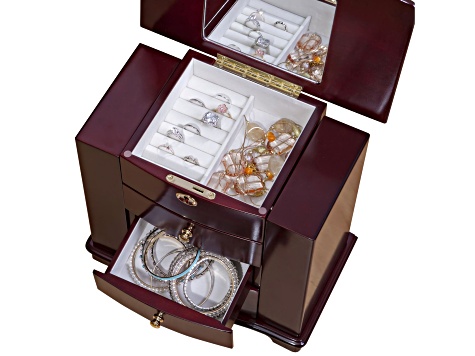Mele and Co Waverly Locking Wooden Jewelry Box