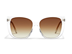 QUAY Ever After Clear Cat Eye Frame with Sepia Lenses Sunglasses