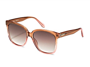 QUAY Wide Awake Coffee Rose Square Frame with Brown Lenses Sunglasses
