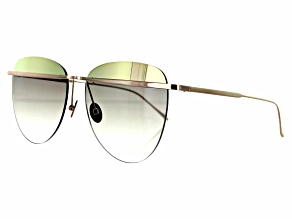 Sunday Somewhere TALLULAH Square Brushed Rose Gold Frame with Gold Brown Lenses Sunglasses