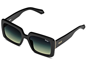 QUAY Total Vibe Black Square Frame with Smoke Green Lenses Sunglasses