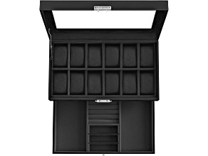 12-Slot Watch Box with Glass Lid