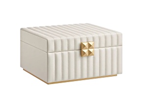 2-Tier White Jewelry Box with Mirror