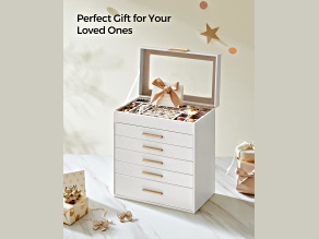 6-Layer Jewelry Box with Glass Lid for Big Jewelry