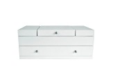 Mele and Co Everly Wooden Triple Lid Jewelry Box in White