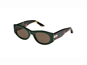 QUAY So What Deep Green Cat Eye Frame with Brown Lenses Sunglasses