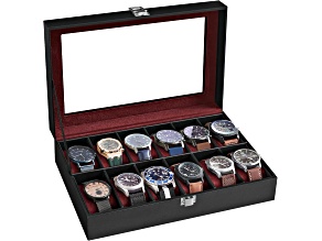 12-Slot Watch Box with Large Glass Lid