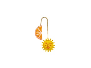 Sun & Orange Beaded Bag Charm