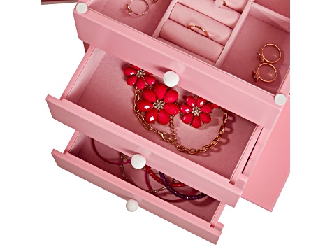 Mele and Co Louisa Girls Wooden Jewelry Armoire