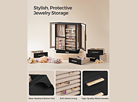 Jewelry Box 360° Rotating with 5 Drawers - 1WZ3NA | JTV