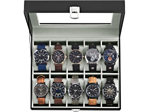 10-Slot Watch Box with Large Glass Lid
