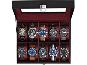 10-Slot Watch Box with Large Glass Lid