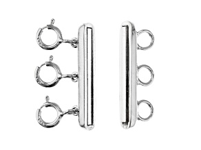 Multi-Clasp Magnetic Jewelry Clasp Rhodium Over Sterling Silver - Holds Up to 3 Chains