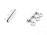 Multi-Clasp Magnetic Jewelry Clasp Rhodium Over Sterling Silver - Holds Up to 3 Chains