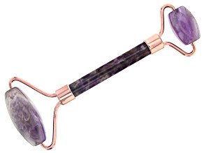 Amethyst Facial Roller with Rose Tone Accents
