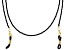 Black Spinel Appx 2mm Faceted Round Eyeglass and Mask Chain Appx 28" in Length