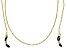 Gold Tone Coated Hematine Appx 2mm Faceted Round Eyeglass and Mask Chain Appx 28" in Length