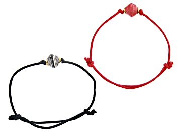 Picture of Akola Ruby Red and Zebra Adjustable Bracelet Set of 2 Card