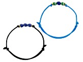 Akola Royal Blue Bicone Adjustable Bracelet Set of 2 Card