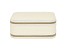 Ivory Double Layer Travel Jewelry Box with Necklace Storage, Ring Storage, and Mirror