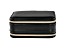 Black Double Layer Travel Jewelry Box with Necklace Storage, Ring Storage, and Mirror