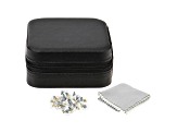 Black Travel Size Jewelry Box with Cleaning Cloths & 40 Piece Earring Backs