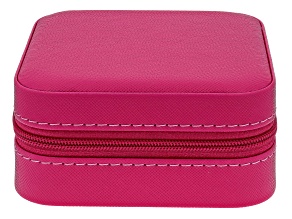 Berry Pink Travel Size Jewelry Box with Cleaning Cloths & Earring Backs 43 Pieces Total