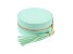 Mint Green Round Compact Jewelry Box with Tassel appx 9.5x4.5cm