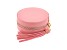 Pink Round Compact Shape Jewelry Box with Tassel appx 9.5x4.5cm