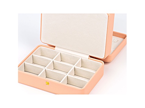 Pink Color 3 Layer Jewelry Box appx 6.7x4.7x3.14"