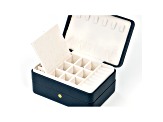 Blue Color 3 Layer Jewelry Box appx 6.7x4.7x3.14"