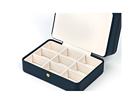 Blue Color 3 Layer Jewelry Box appx 6.7x4.7x3.14"