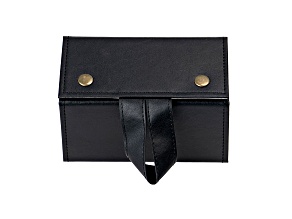 Black Folding Travel Organizer With Mirror for Jewelry and Accessories