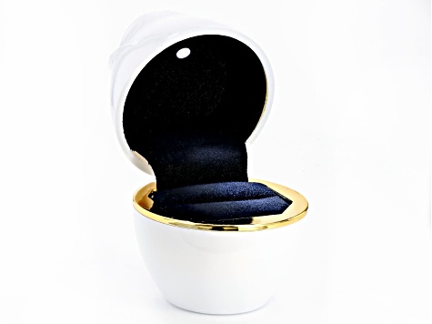 White Rose Shaped Ring Gift Box with LED light