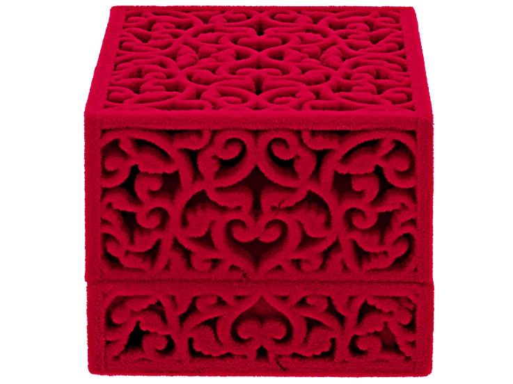 Scroll Pattern Velvet Red Velvet Scroll Design Ring Gift Box - ACC136 | JTV