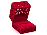 Red Velvet Scroll Design Ring Gift Box