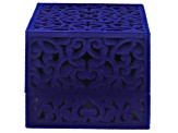 Blue Velvet Scroll Design Ring Gift Box