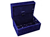 Blue Velvet Scroll Design Ring Gift Box