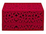 Red Velvet Scroll Design Jewelry Gift Box for Pendants and Earrings