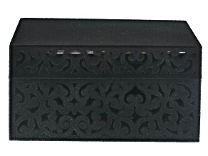 Black Velvet Scroll Design Jewelry Gift Box for Pendants and Earrings